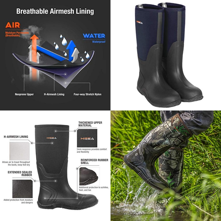 Outdoor Hunting Boots For Men - Sepatu Bot Hujan Pria HISEA, Sepatu