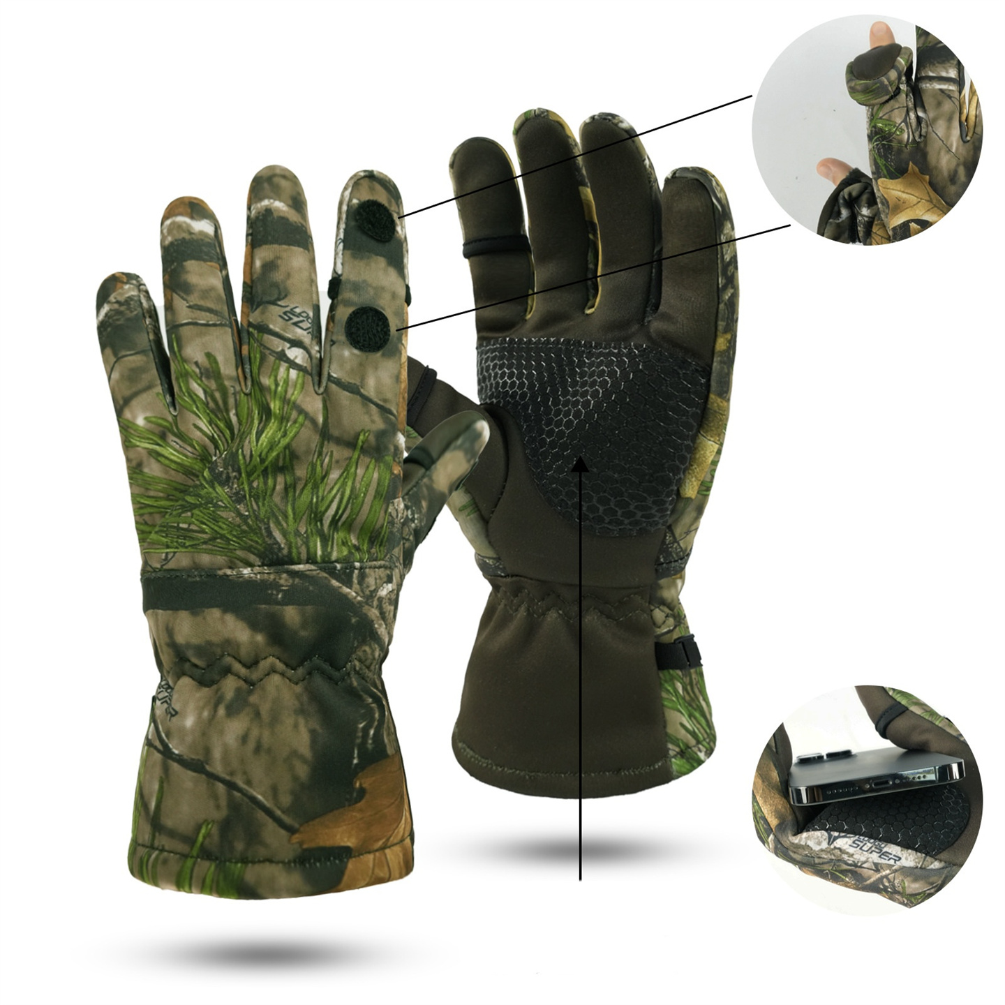 Sarung tangan kamuflase berbur - Outdoor Hunting Fleece ulasan dan harga